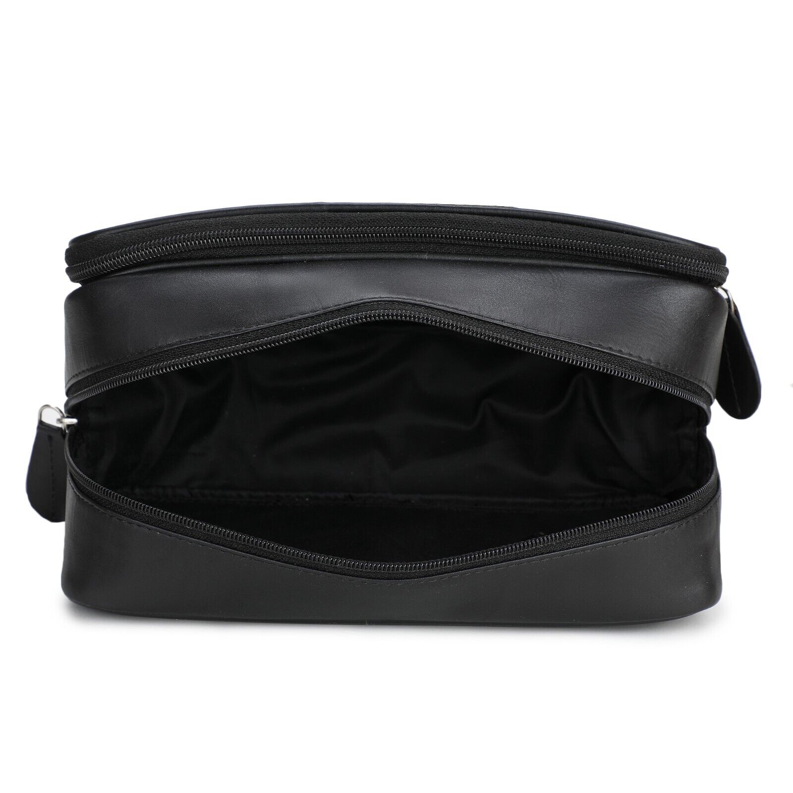 Premium Mens Toiletry bag washbag Real Leather Quality Deluxe in a SATIN bag b
