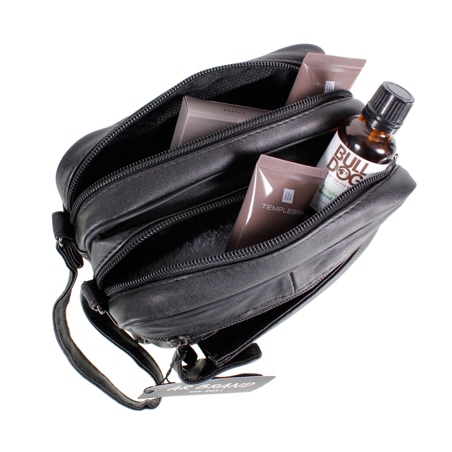 Mens Travel Washbag - toiletry bag, washbag, Real Leather UK SELLER