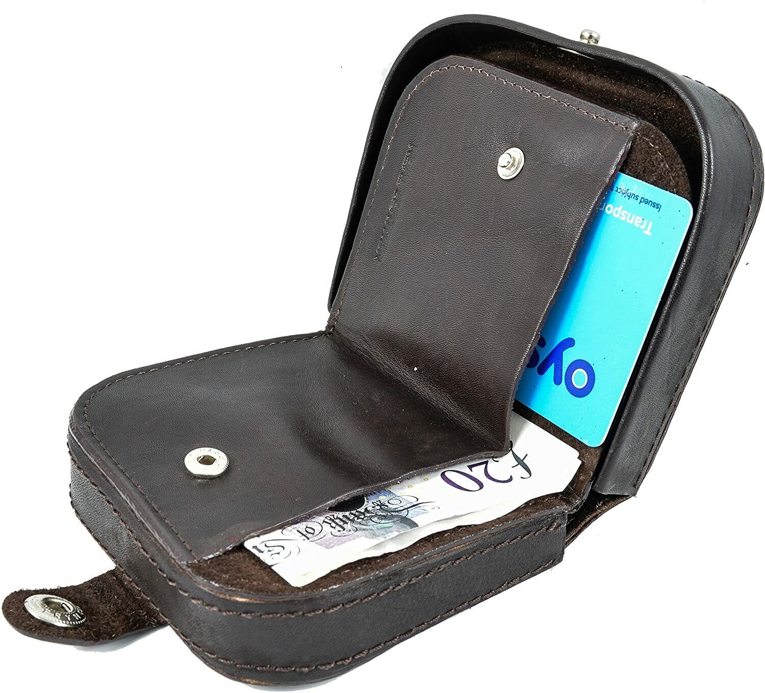 Mens Ladies High Quality Real Leather Coin Pouch Tray Wallet Notes Purse Change