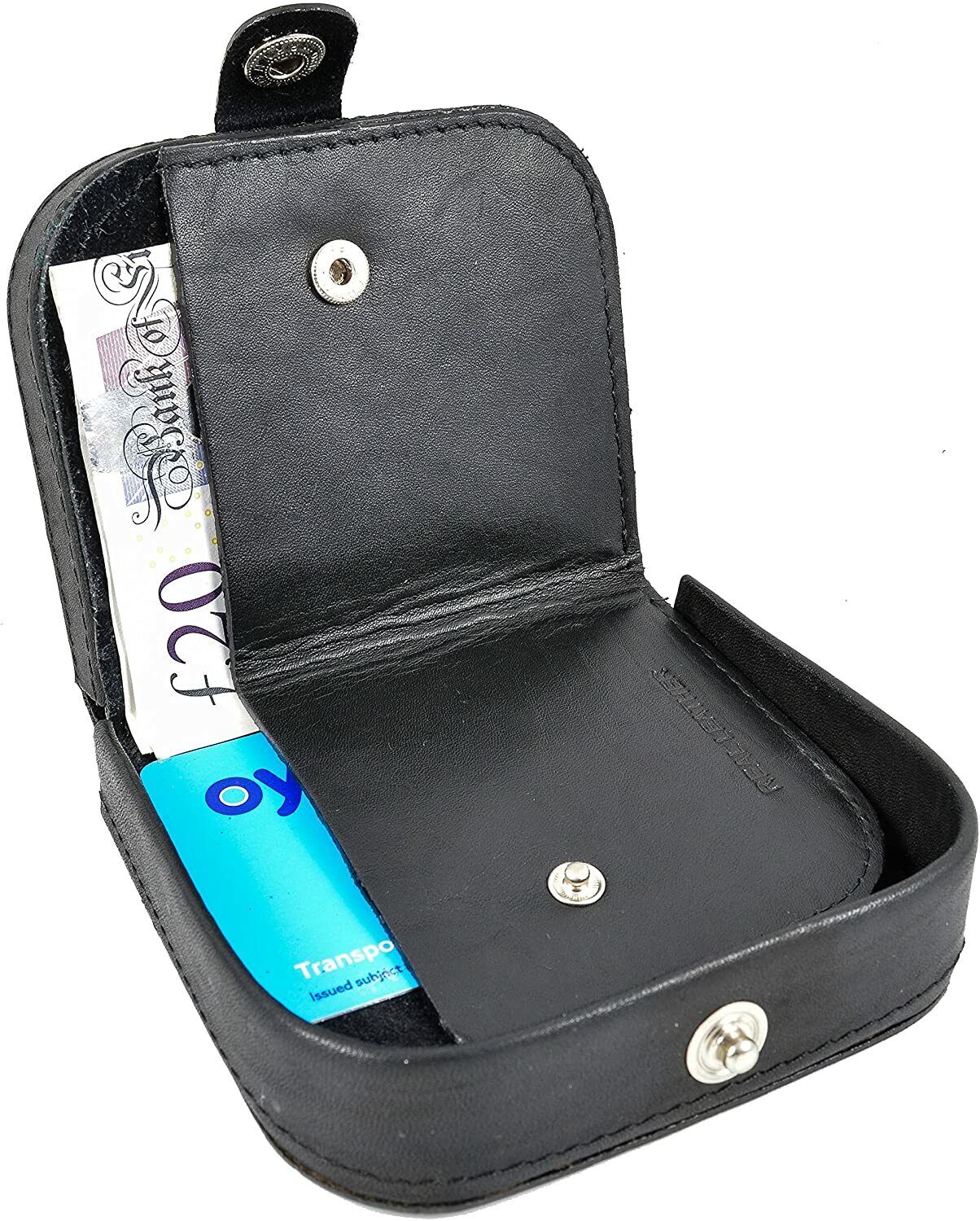 Mens Ladies High Quality Real Leather Coin Pouch Tray Wallet Notes Purse Change
