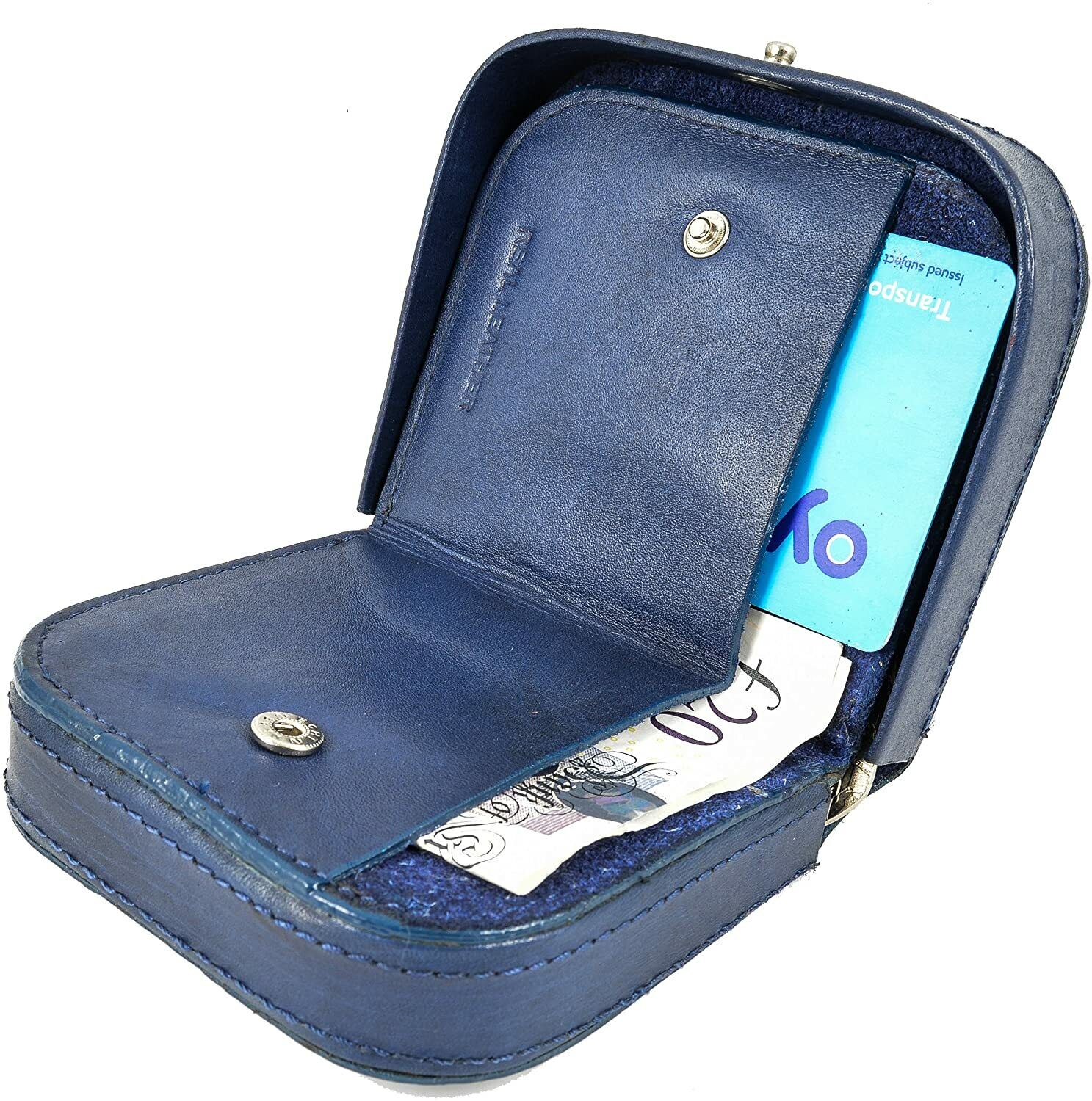 Mens Ladies High Quality Real Leather Coin Pouch Tray Wallet Notes Purse Change