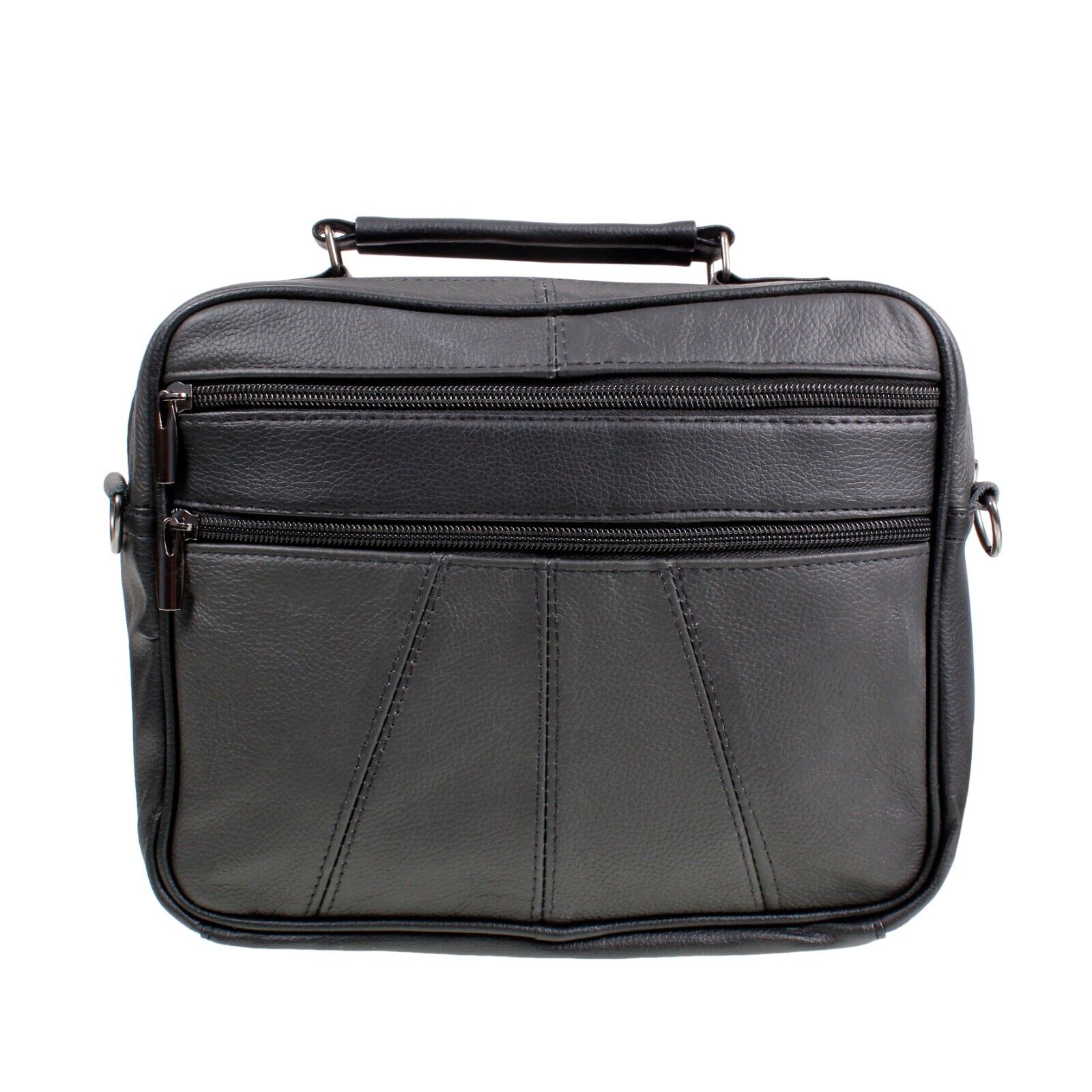 LADIES BLACK  LEATHER WOMENS HAND BAG ORGANISER SHOULDER TRAVEL BAG IN COWHIDE