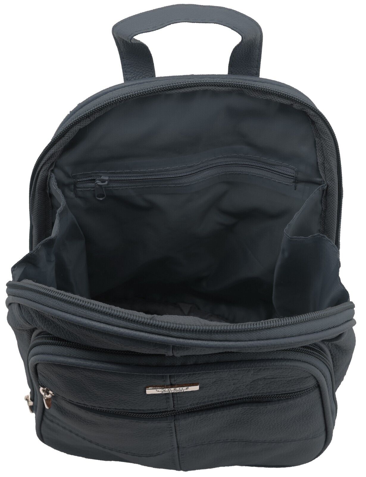Women's Small Leather Backpack Wide Opening & Multiple Pockets Adjustable Straps