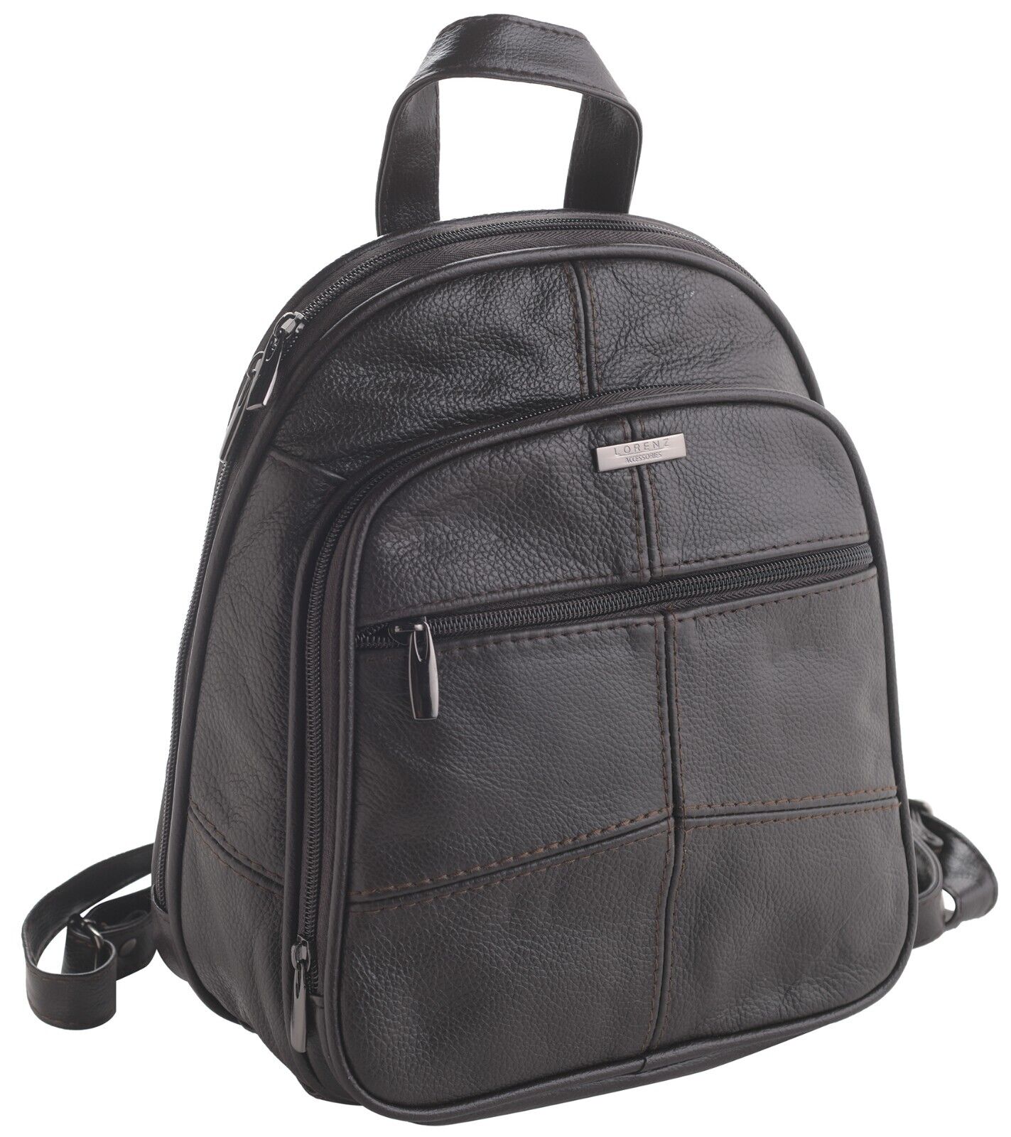Women's Small Leather Backpack Wide Opening & Multiple Pockets Adjustable Straps