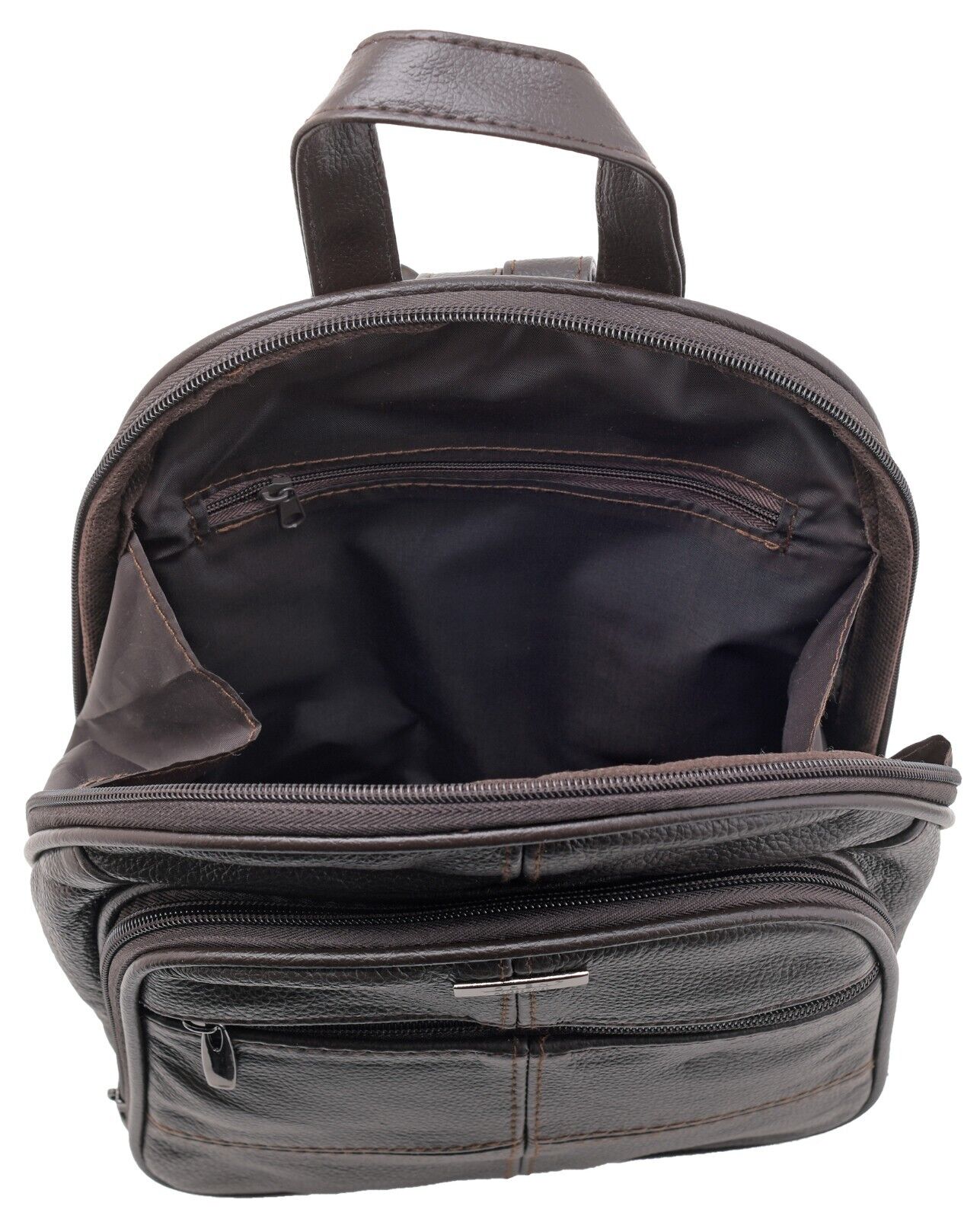 Women's Small Leather Backpack Wide Opening & Multiple Pockets Adjustable Straps