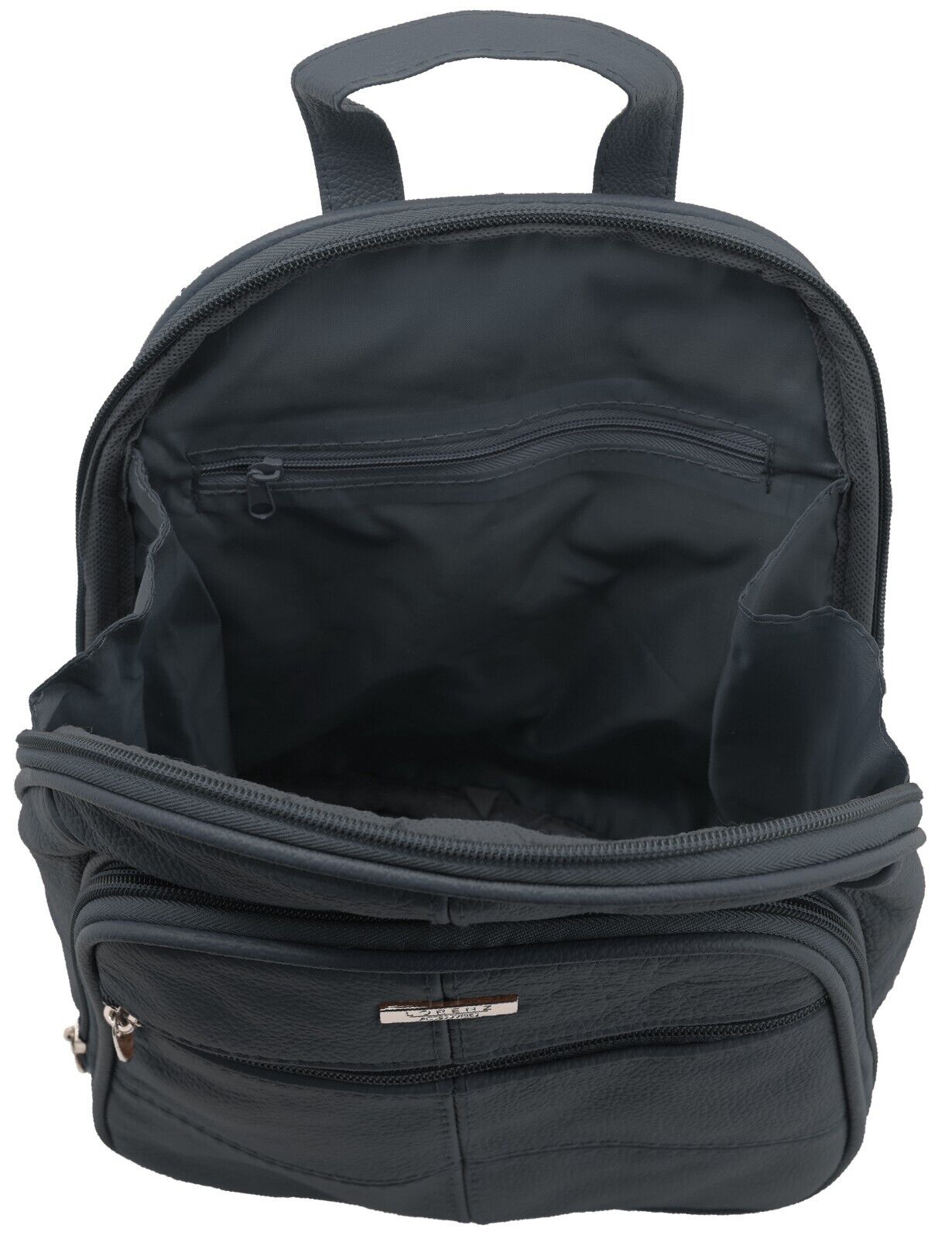 Women's Small Leather Backpack Wide Opening & Multiple Pockets Adjustable Straps