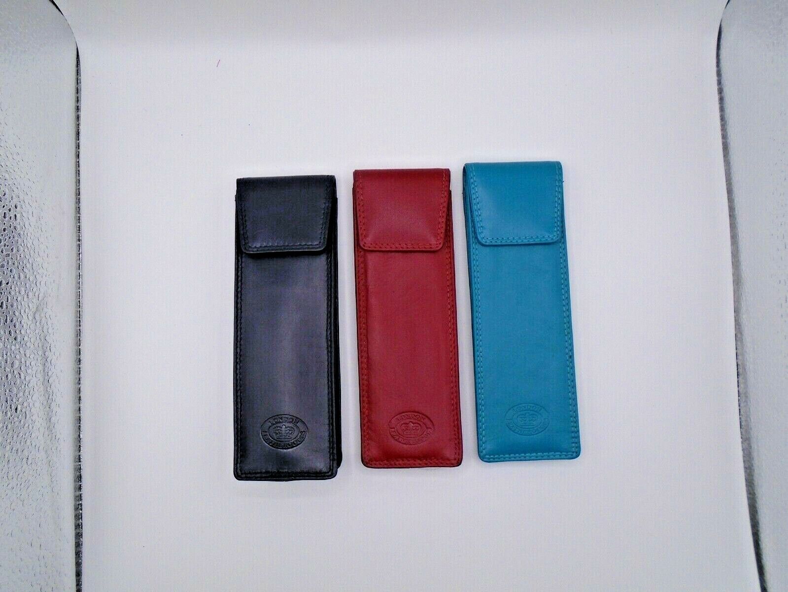 Real LEATHER SLIM GLASSES CASE spec reading sun sleeve pouch Gents Ladies Women