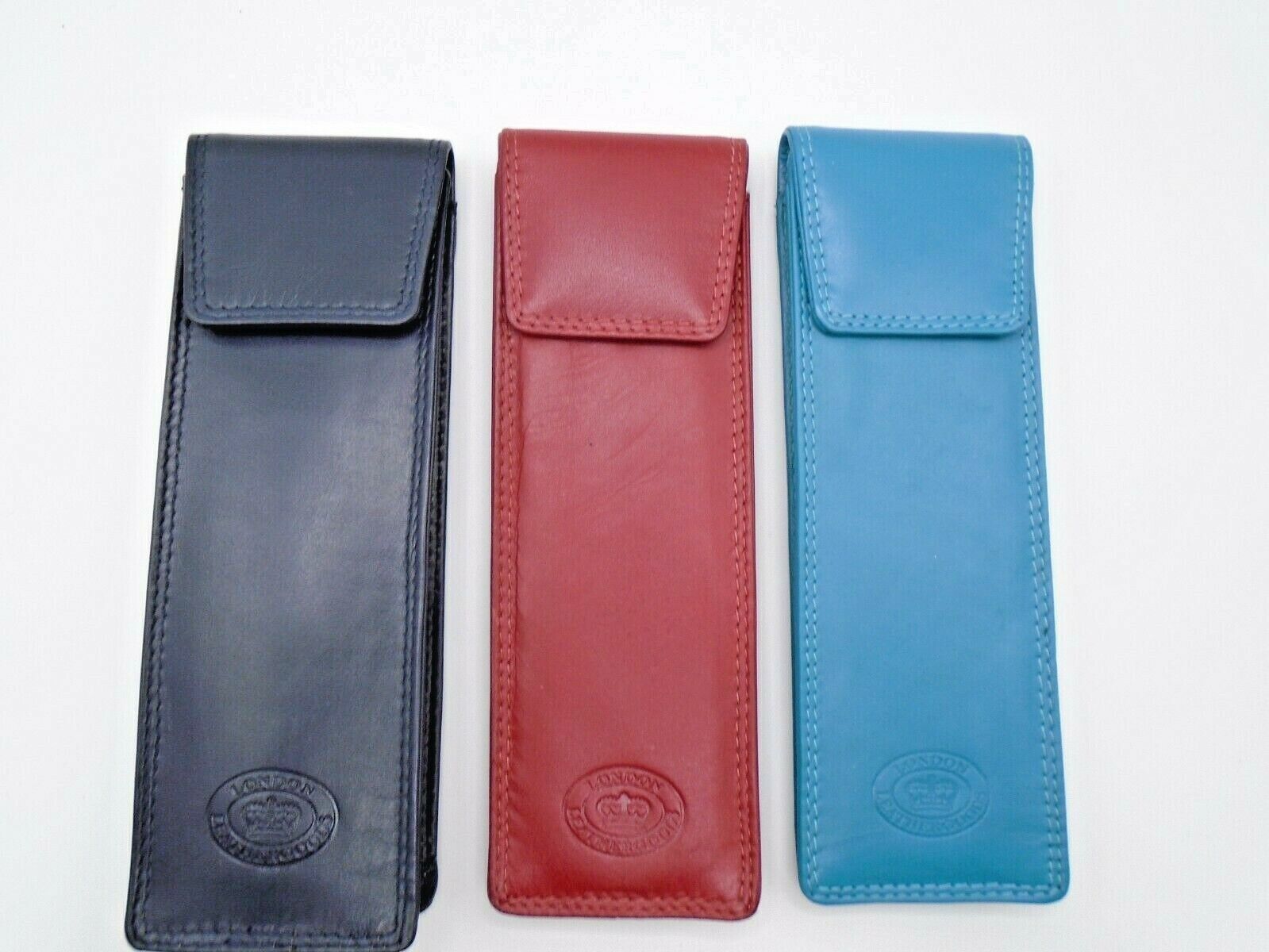 Real LEATHER SLIM GLASSES CASE spec reading sun sleeve pouch Gents Ladies Women