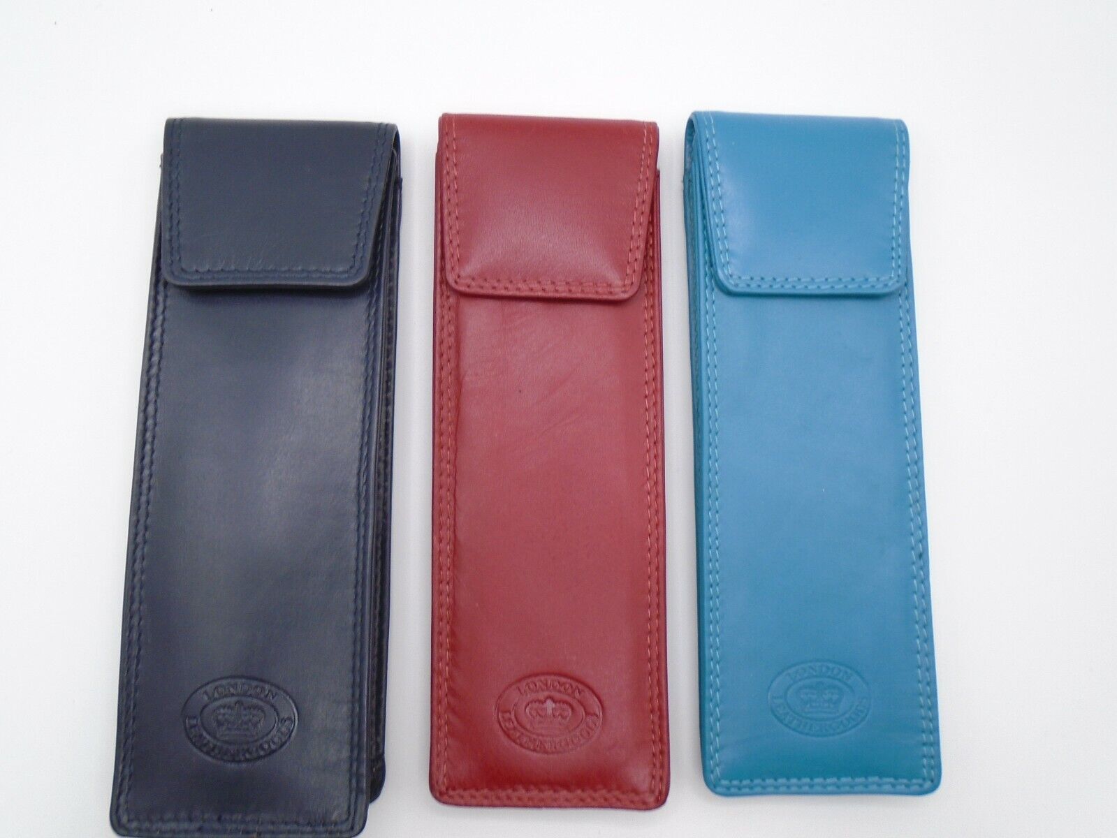 Real LEATHER SLIM GLASSES CASE spec reading sun sleeve pouch Gents Ladies Women