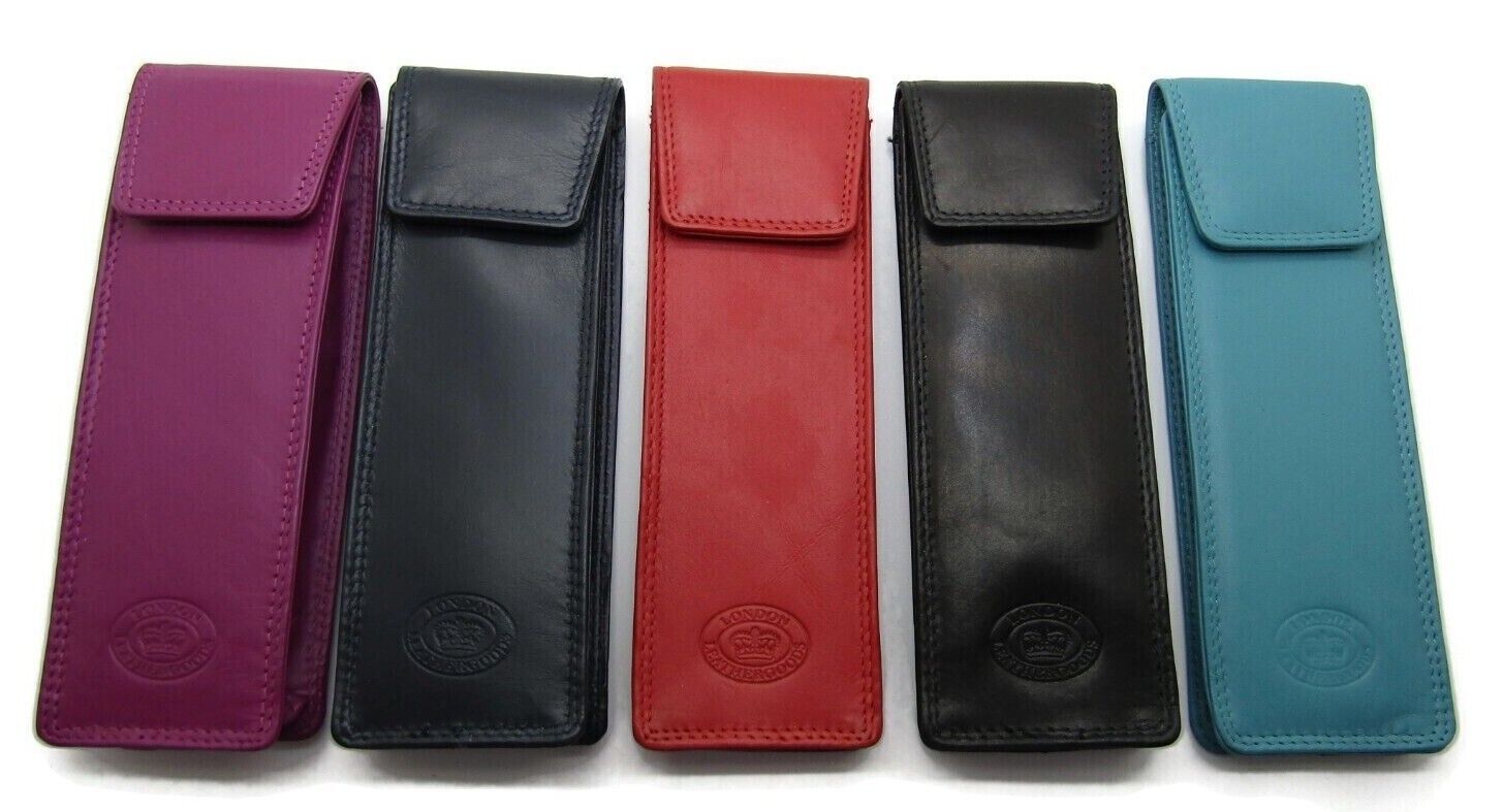 Real LEATHER SLIM GLASSES CASE spec reading sun sleeve pouch Gents Ladies Women