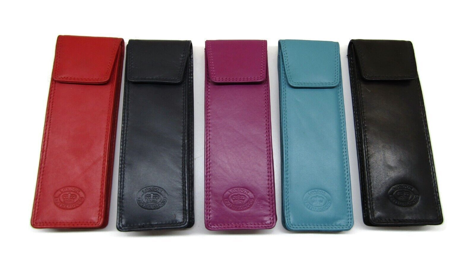 Real LEATHER SLIM GLASSES CASE spec reading sun sleeve pouch Gents Ladies Women