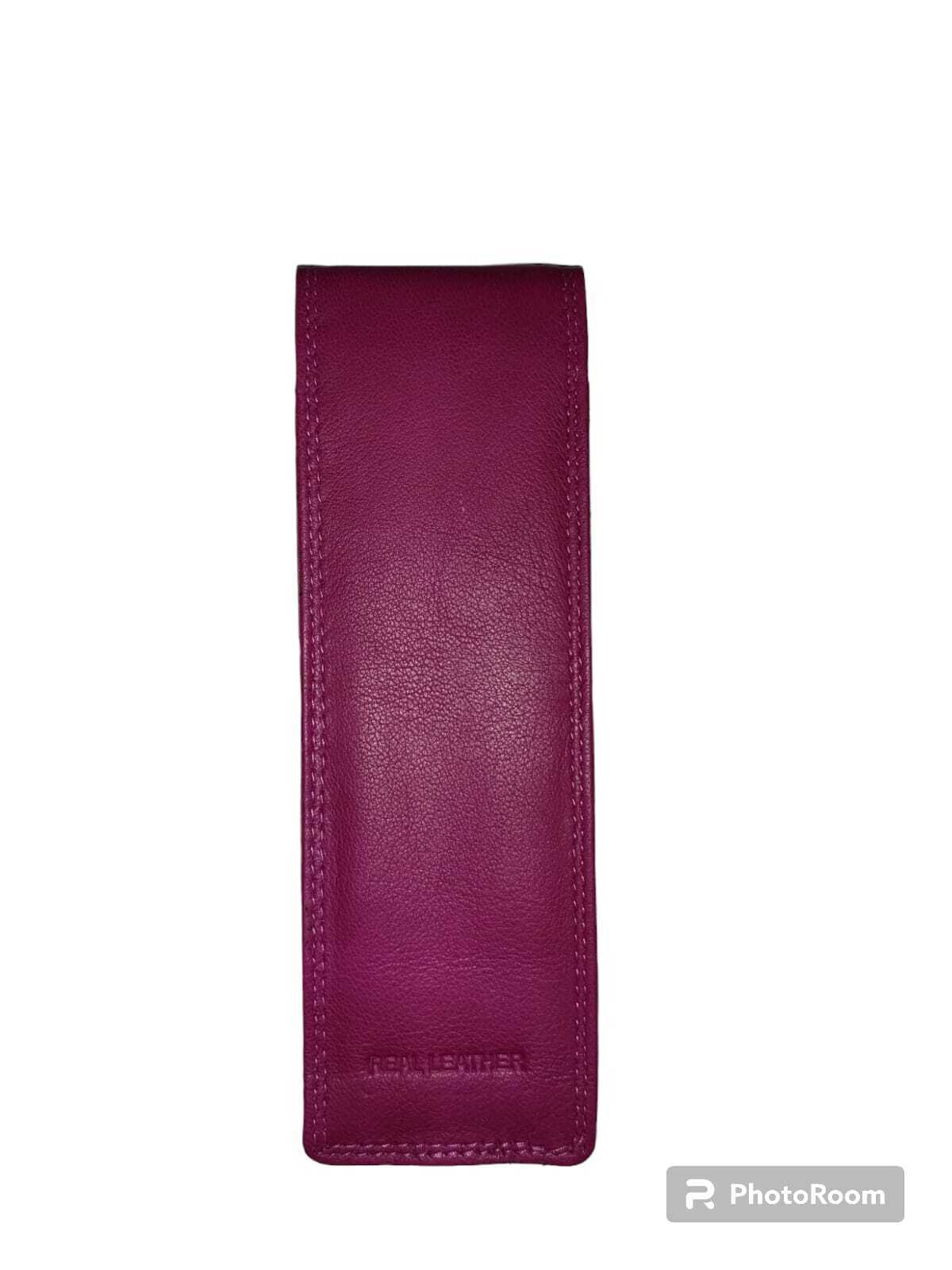 Real LEATHER SLIM GLASSES CASE spec reading sun sleeve pouch Gents Ladies Women