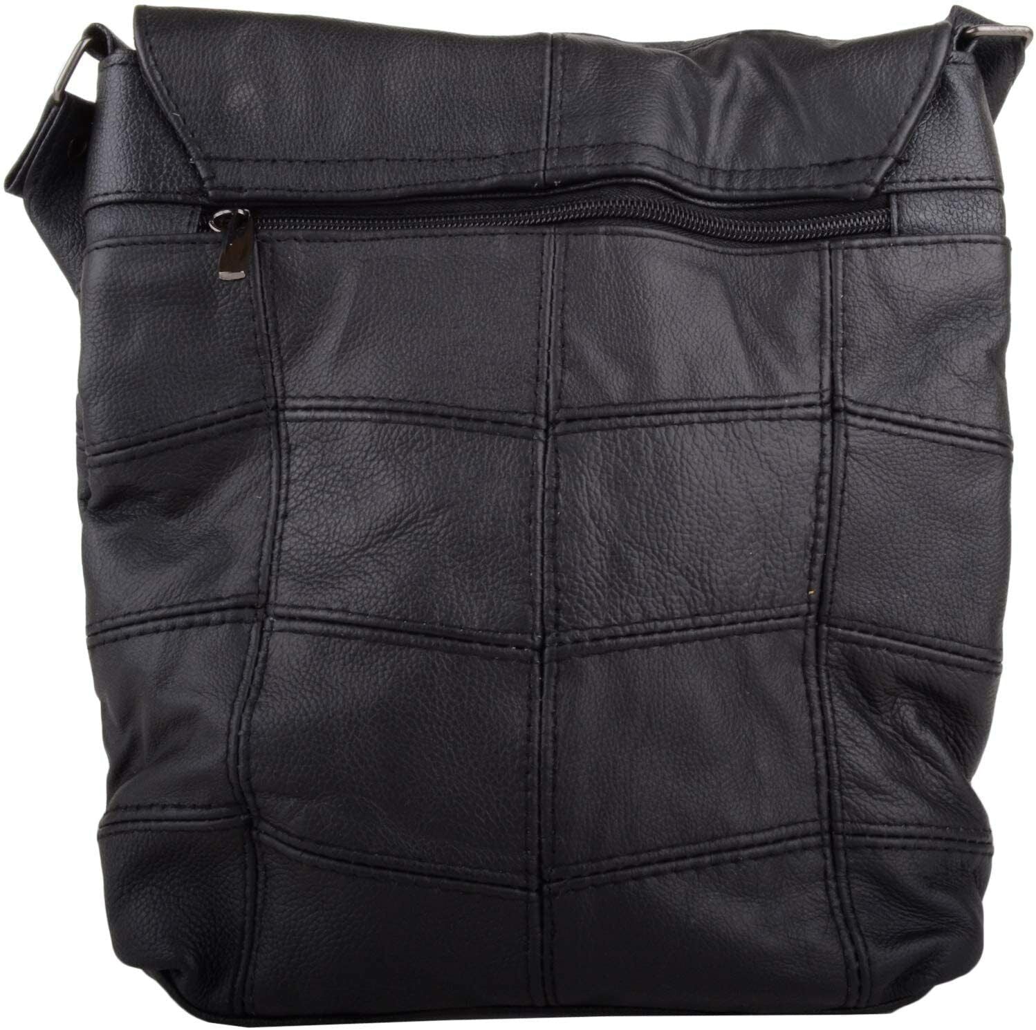 LADIES LEATHER  SHOULDER CROSSBODY BAG BLACK