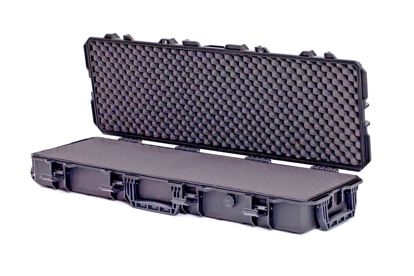 Wheeled Musical Instrument Hard Case - Black (Wave and pick and pluck)