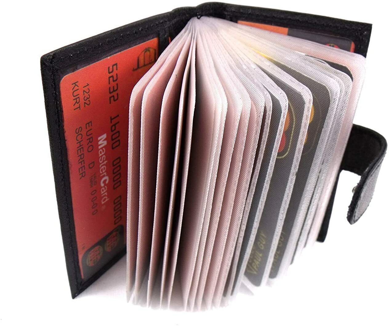Leather Credit Card Holder Brown