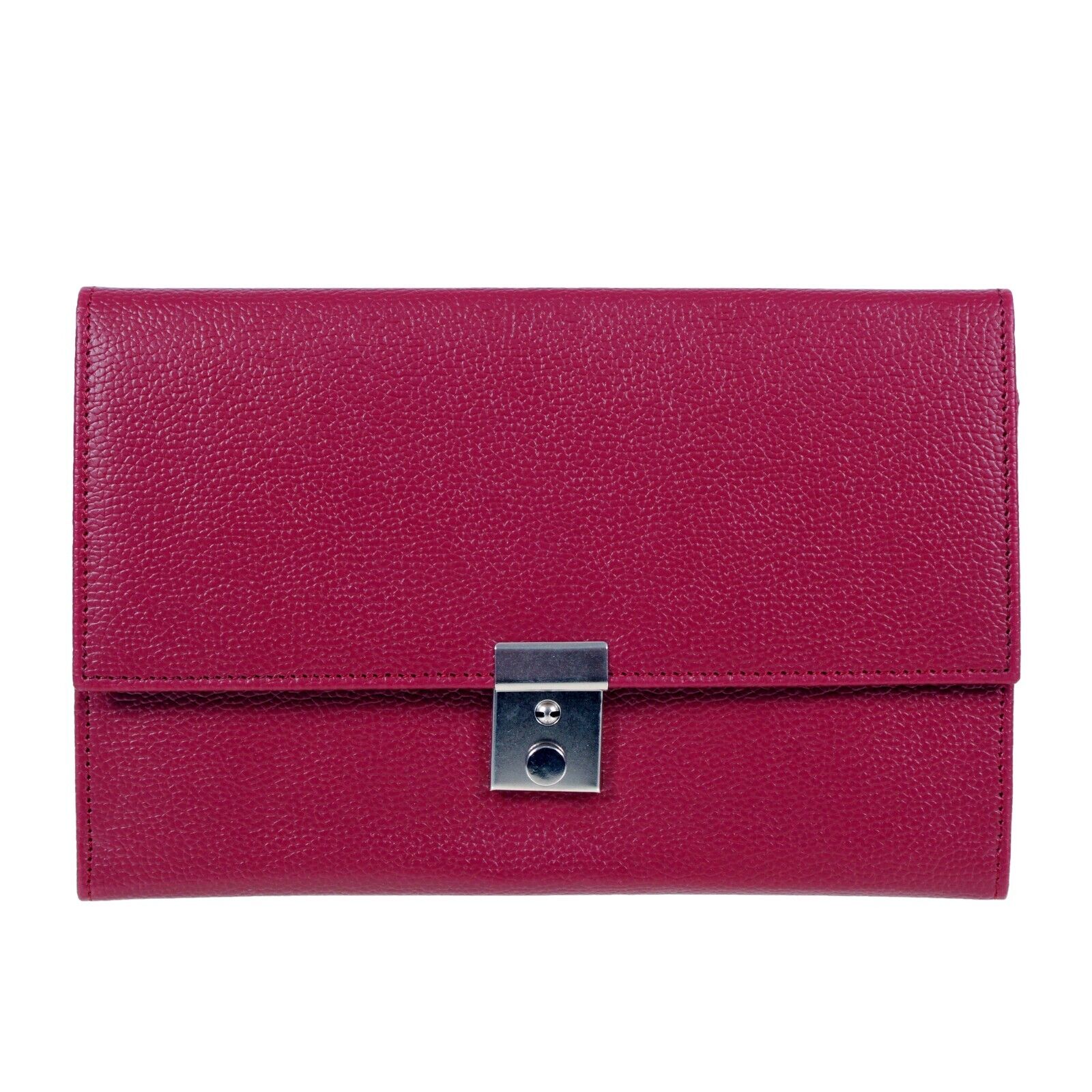 Vegan Leather TRAVEL Document WALLET ORGANISER with lock for Passport Red Burg