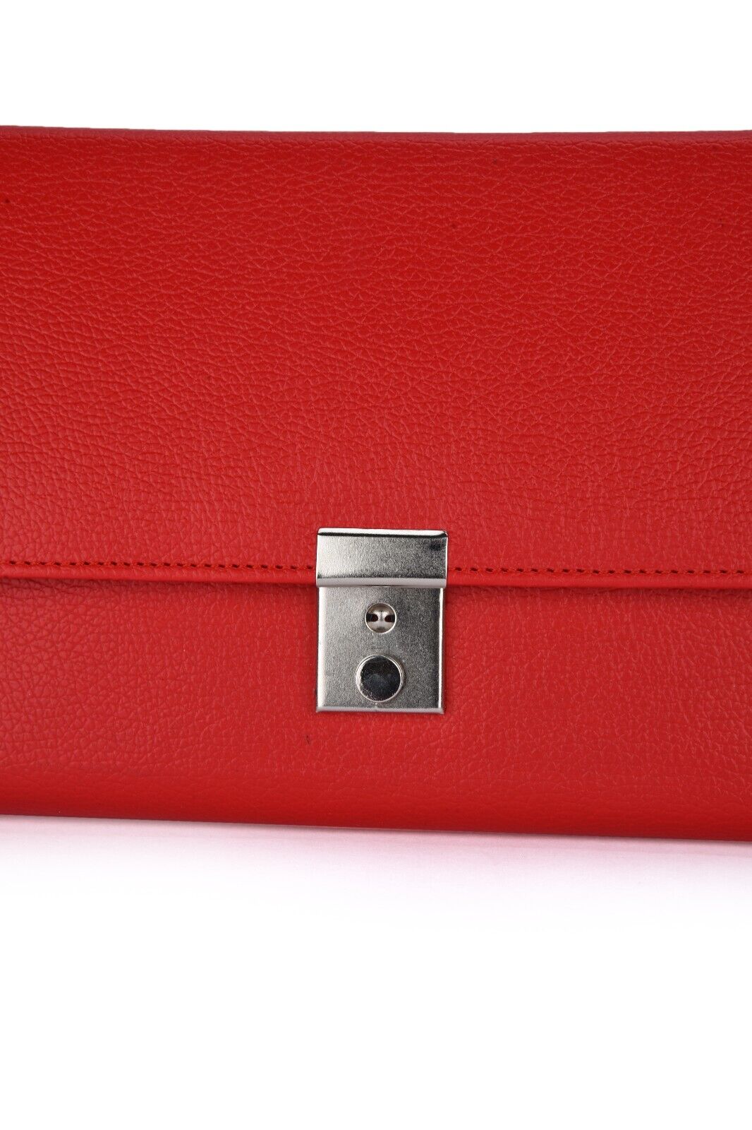 Vegan Leather TRAVEL Document WALLET ORGANISER with lock for Passport Red Burg