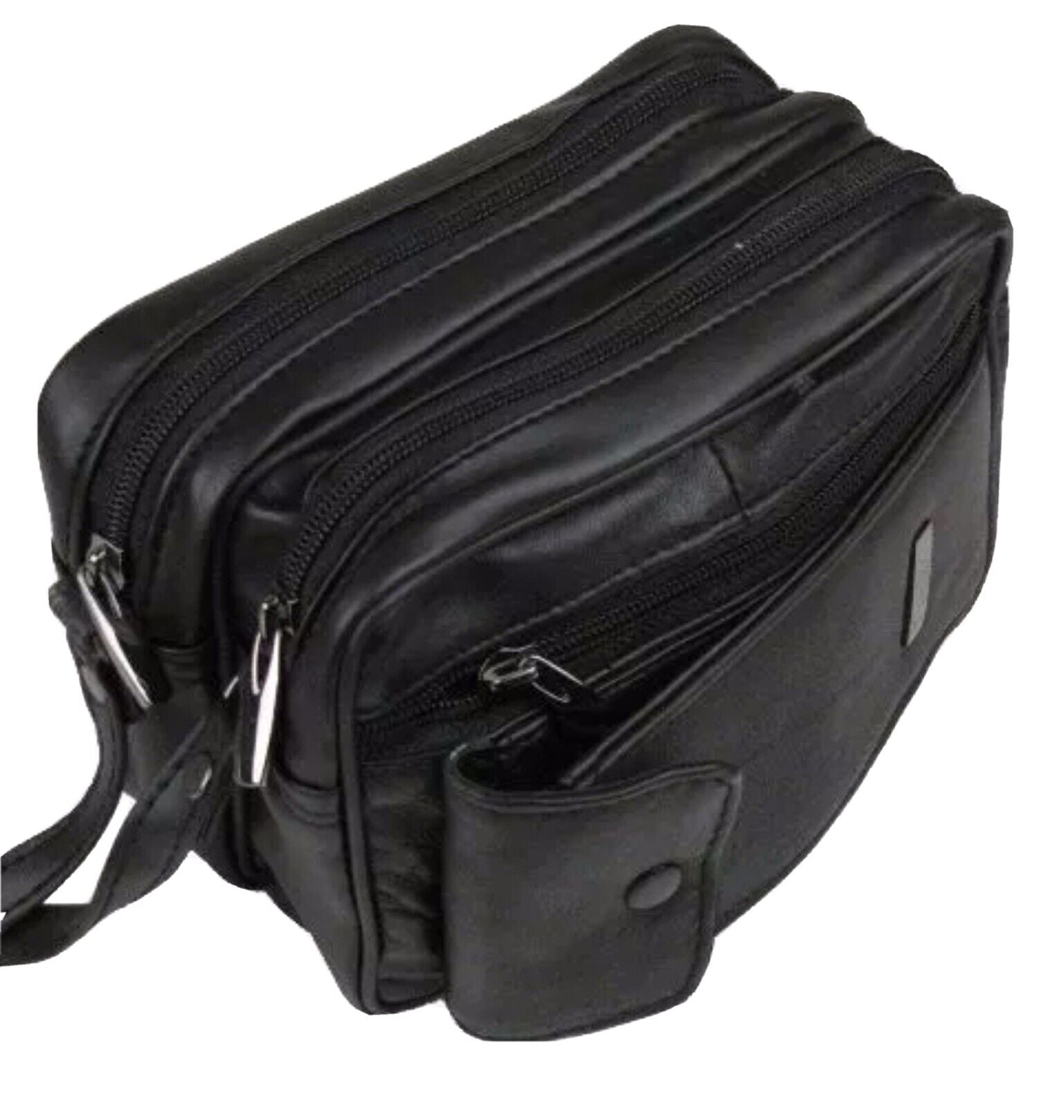 MONEY CASH BAG BLACK LEATHER COIN HOLDER CHANGE DISPENSER BUS TAXI DRIVER