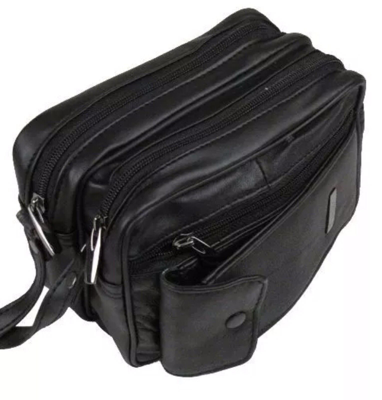 MONEY CASH BAG BLACK LEATHER COIN HOLDER CHANGE DISPENSER BUS TAXI DRIVER