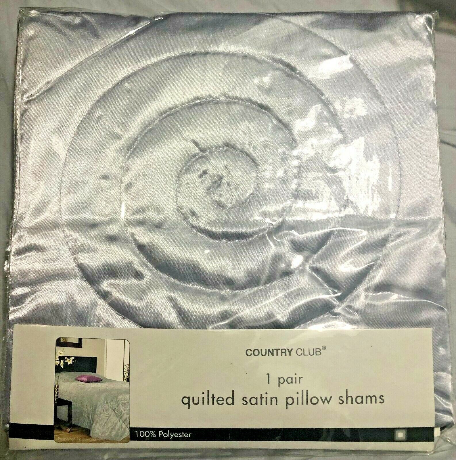 Pillowcase Pairs SILVER GREY QUILTED SATIN EFFECT EMBOSSED PAIR PILLOW
