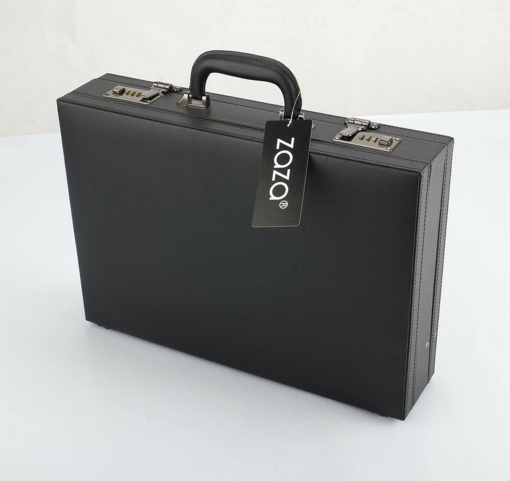 Professional Mens Leather Executive Black Brown Briefcase with Locks