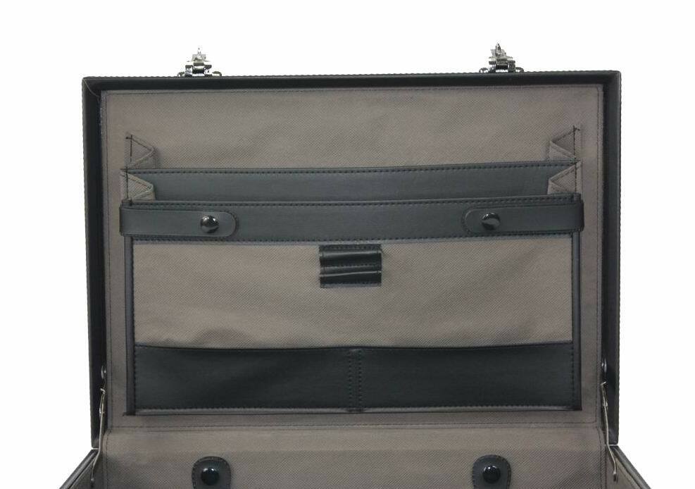 Professional Mens Leather Executive Black Brown Briefcase with Locks