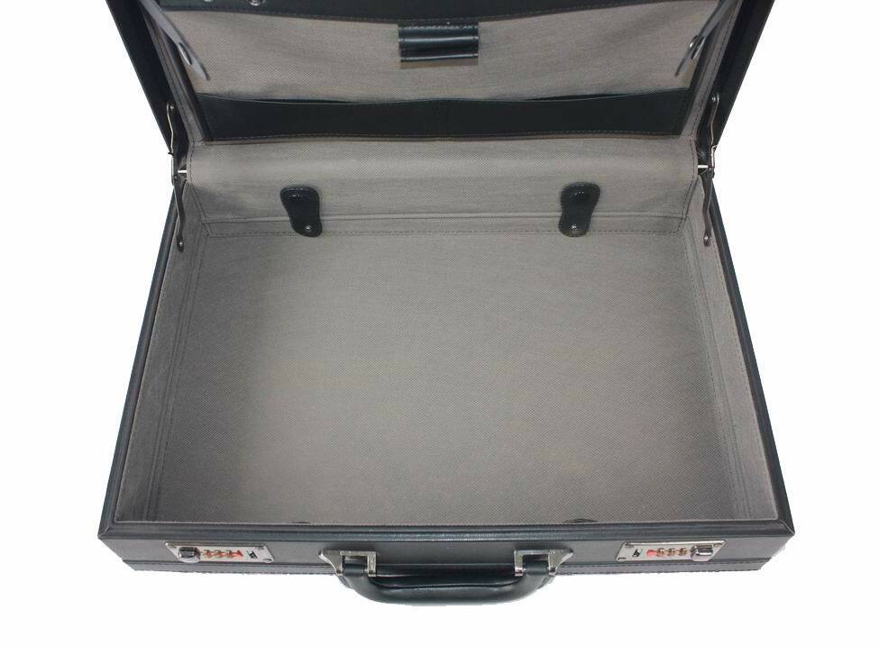 Professional Mens Leather Executive Black Brown Briefcase with Locks
