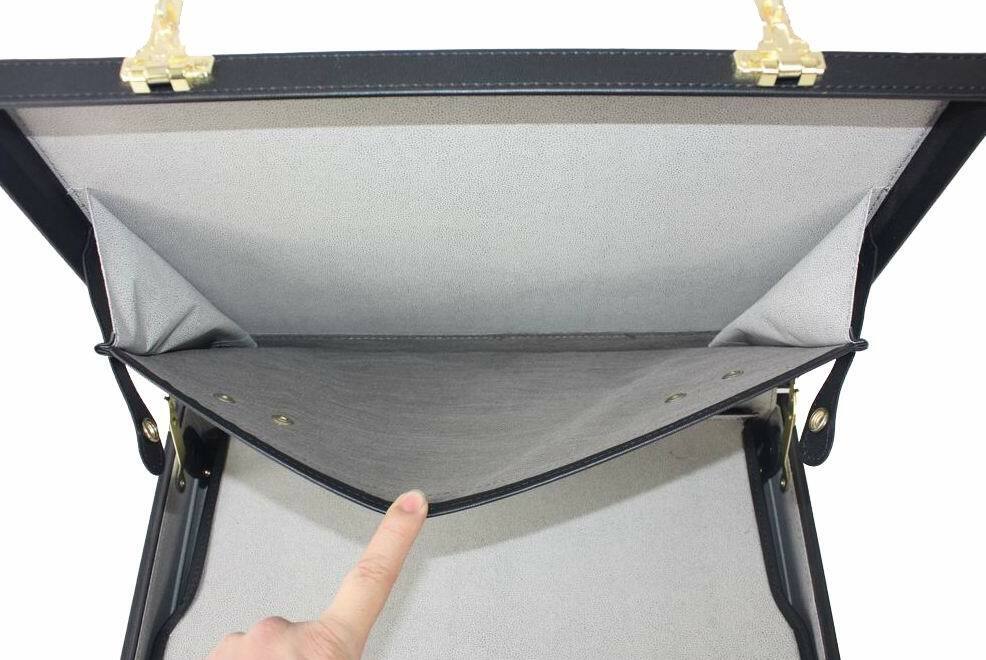 Professional Mens Leather Executive Black Brown Briefcase with Locks