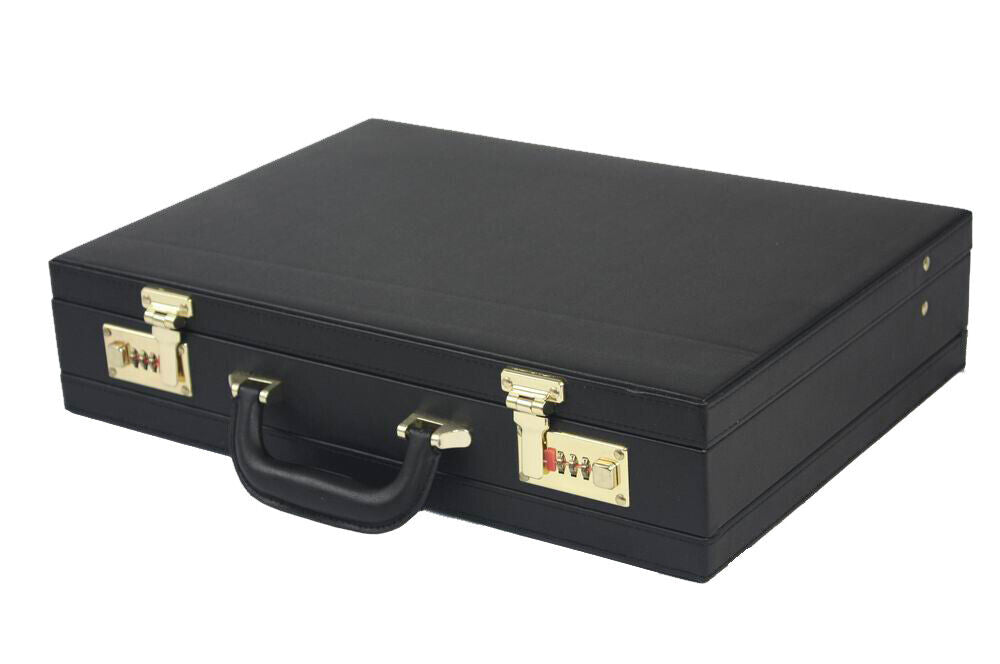 Professional Mens Leather Executive Black Brown Briefcase with Locks