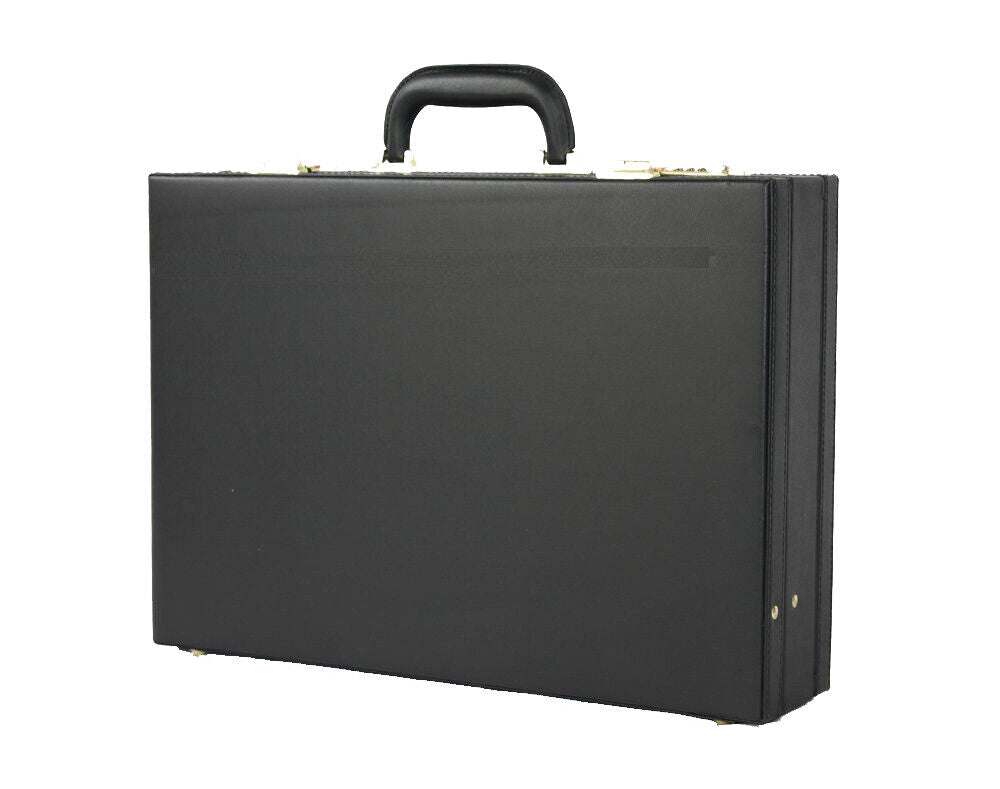 Professional Mens Leather Executive Black Brown Briefcase with Locks