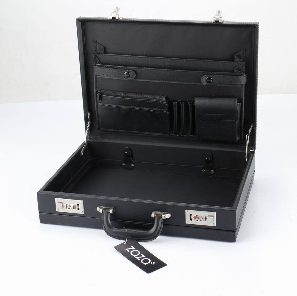 Professional Mens Leather Executive Black Brown Briefcase with Locks