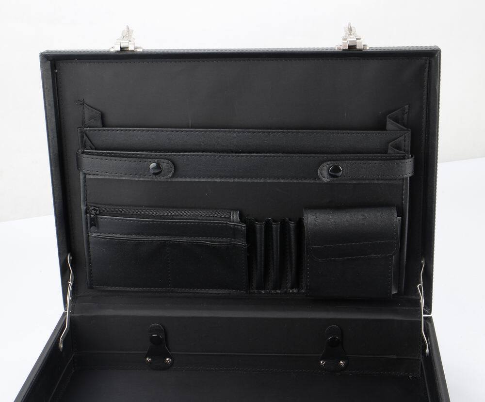 Professional Mens Leather Executive Black Brown Briefcase with Locks