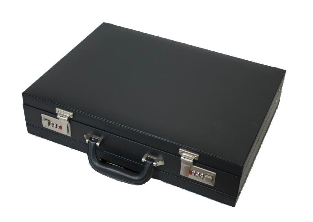 Professional Mens Leather Executive Black Brown Briefcase with Locks