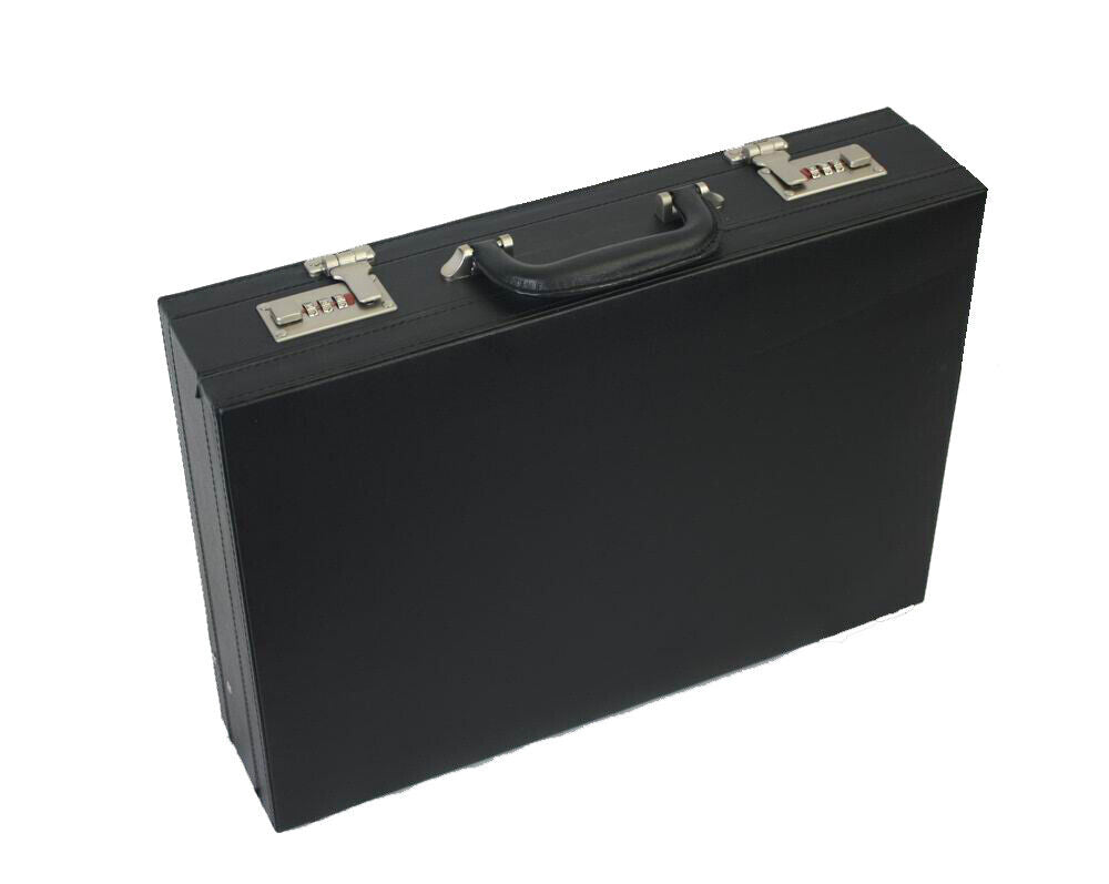 Professional Mens Leather Executive Black Brown Briefcase with Locks