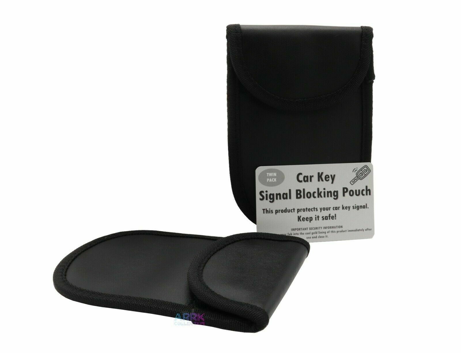 Car Key Signal Blocker Blocking RIFD Bag Cage Key less Fob Black Pouch Case 2pcs