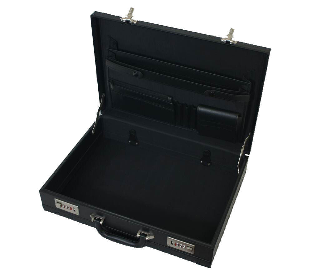 Professional Mens Leather Executive Black Brown Briefcase with Locks