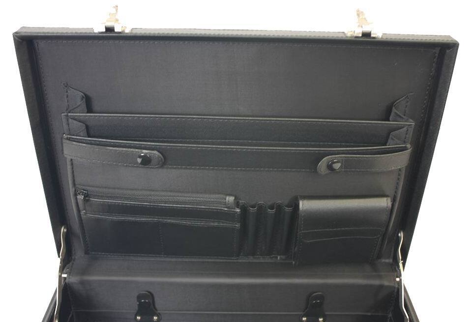 Professional Mens Leather Executive Black Brown Briefcase with Locks