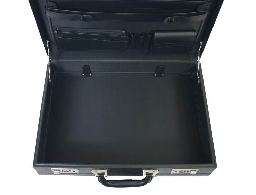 Professional Mens Leather Executive Black Brown Briefcase with Locks