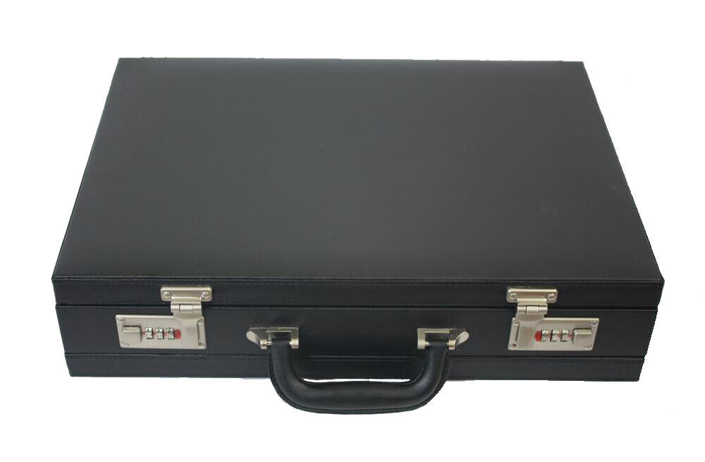 Professional Mens Leather Executive Black Brown Briefcase with Locks