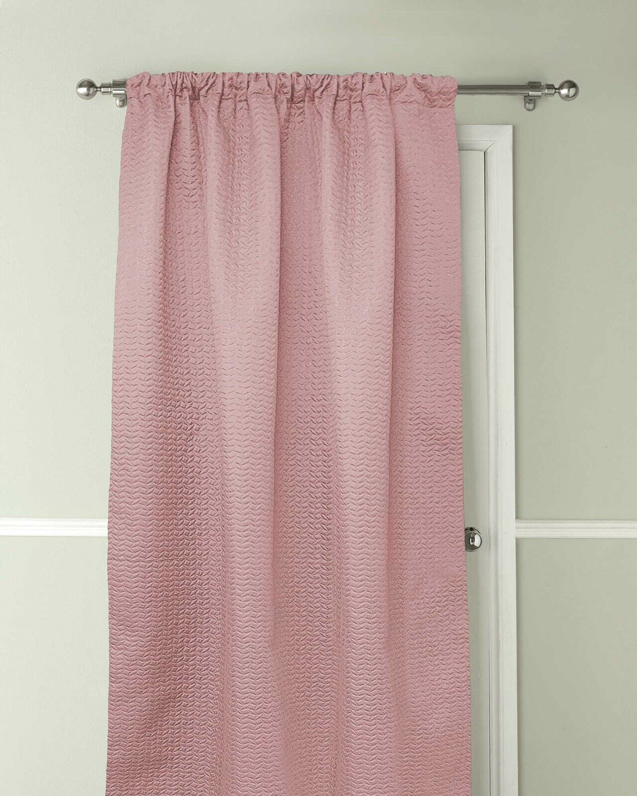 PINK THERMAL DOOR CURTAIN PANEL ENERGY SAVING REDUCE HEAT LOSS EMBOSSED