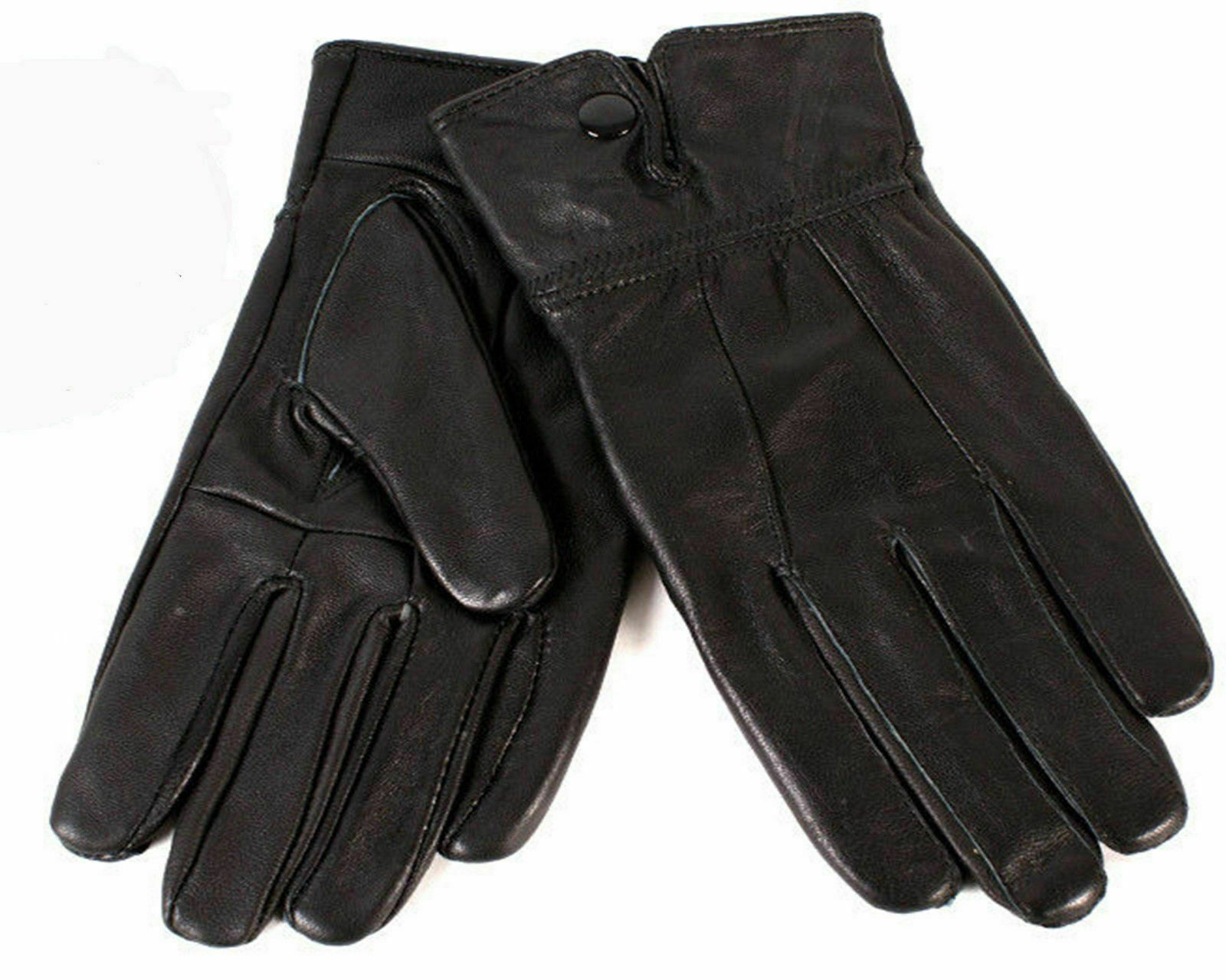 Ladies Soft Winter Nappa Leather Gloves Press Stud Cuff