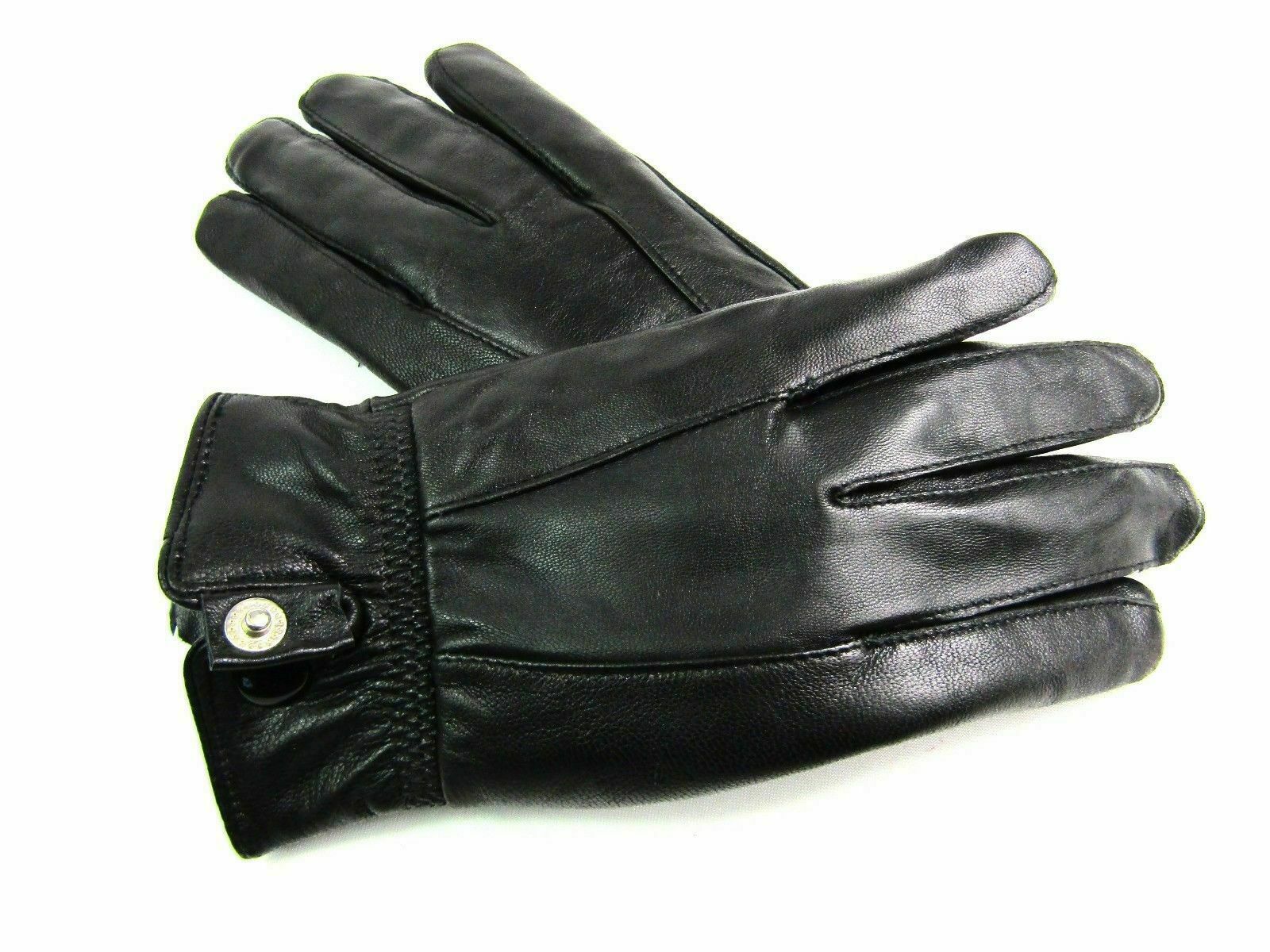 Ladies Soft Winter Nappa Leather Gloves Press Stud Cuff