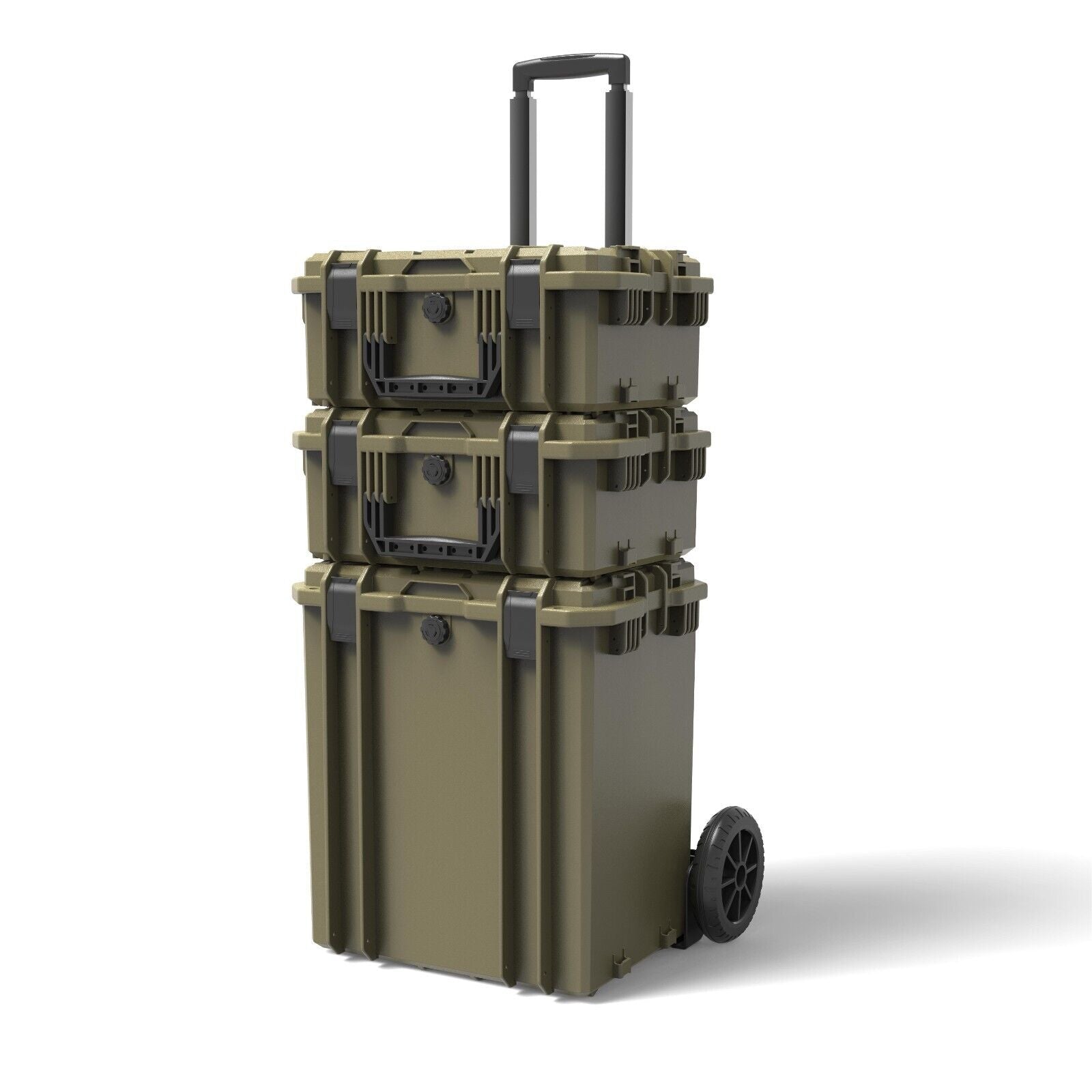 Camping Travel Trolley equipment travel holiday trips case box Olive Green