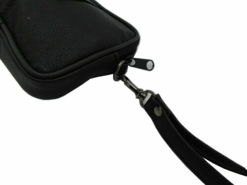 Leather Coin Pouch Wallet Card Cigarette Purse With Belt Loop Black