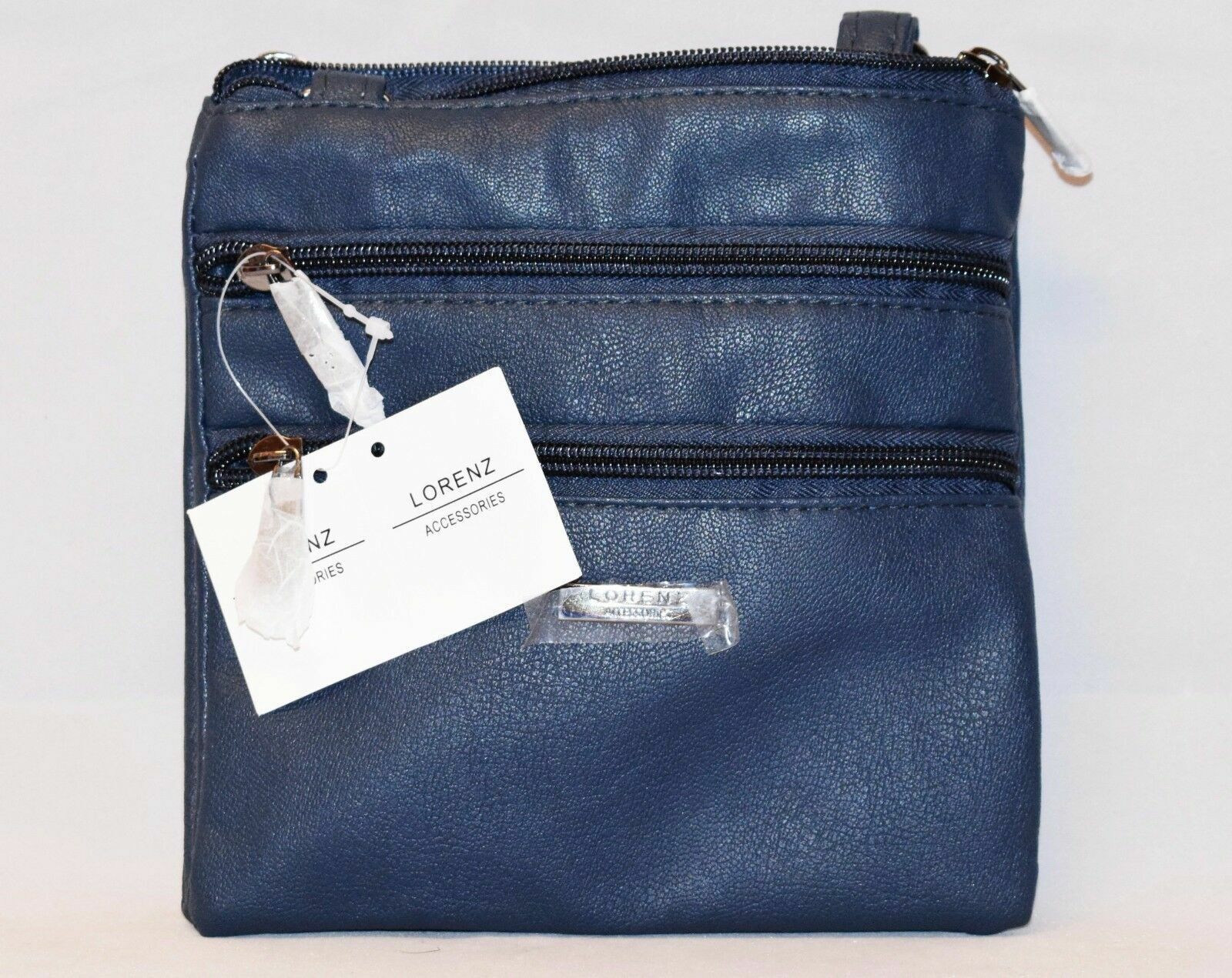 Ladies Womens Small Faux Leather Cross-Body/Shoulder Bag with 4 Zip Compartments
