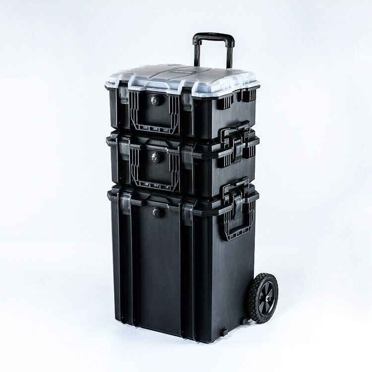 Mobile Chest Trolley Cart Storage Cabinet Tool Box Garage Black