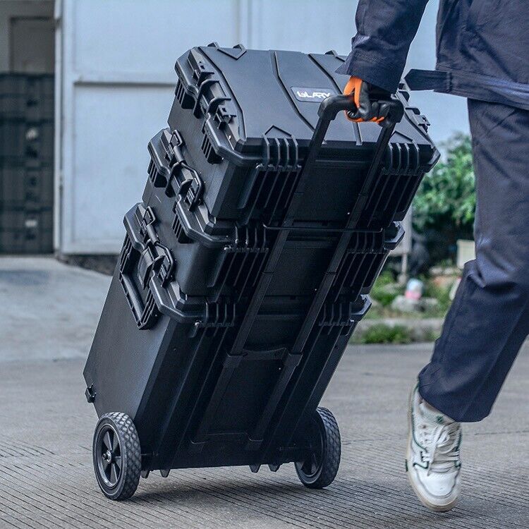 Mobile Chest Trolley Cart Storage Cabinet Tool Box Garage Black