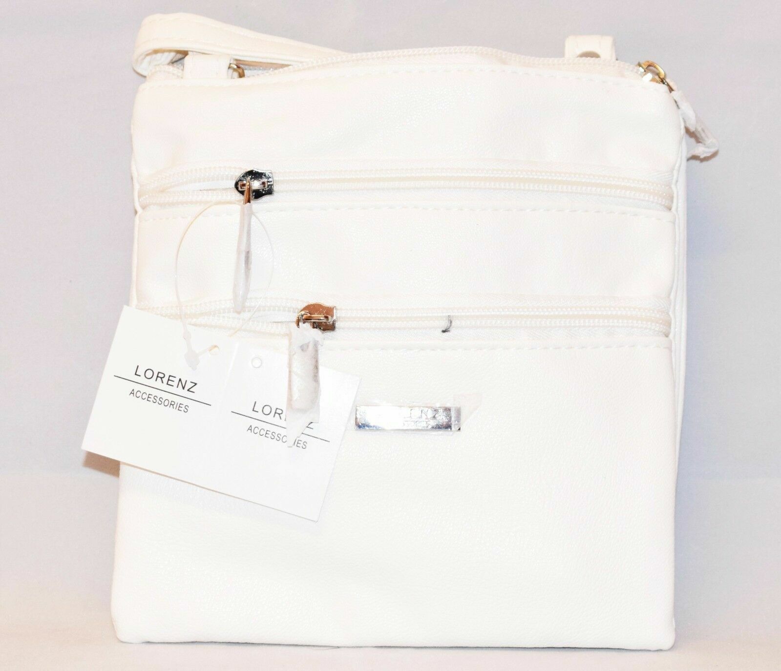 Ladies Womens Small Faux Leather Cross-Body/Shoulder Bag with 4 Zip Compartments