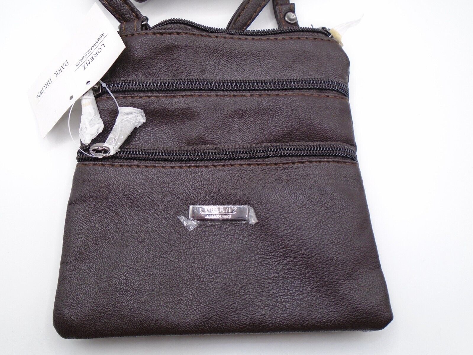 Ladies Womens Small Faux Leather Cross-Body/Shoulder Bag with 4 Zip Compartments