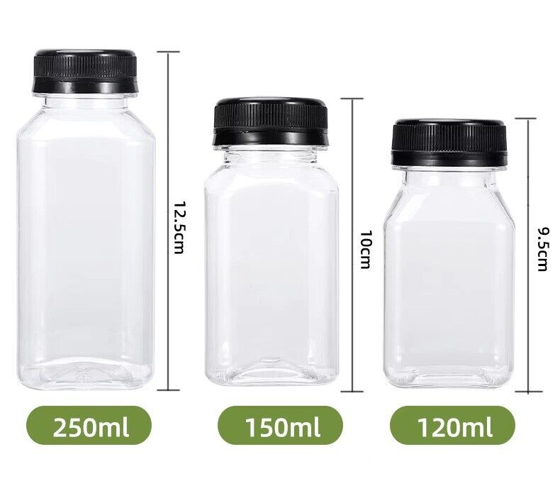 Shot Bottles 120ml For Juice Shots Ginger Health Wellbeing 30% Recycled Plastic